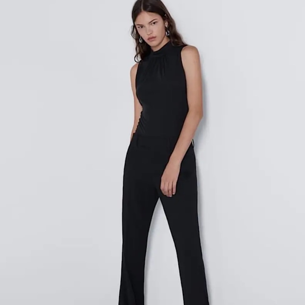 NWOT Zara Bodysuit Gathered Halter Neck Fitted